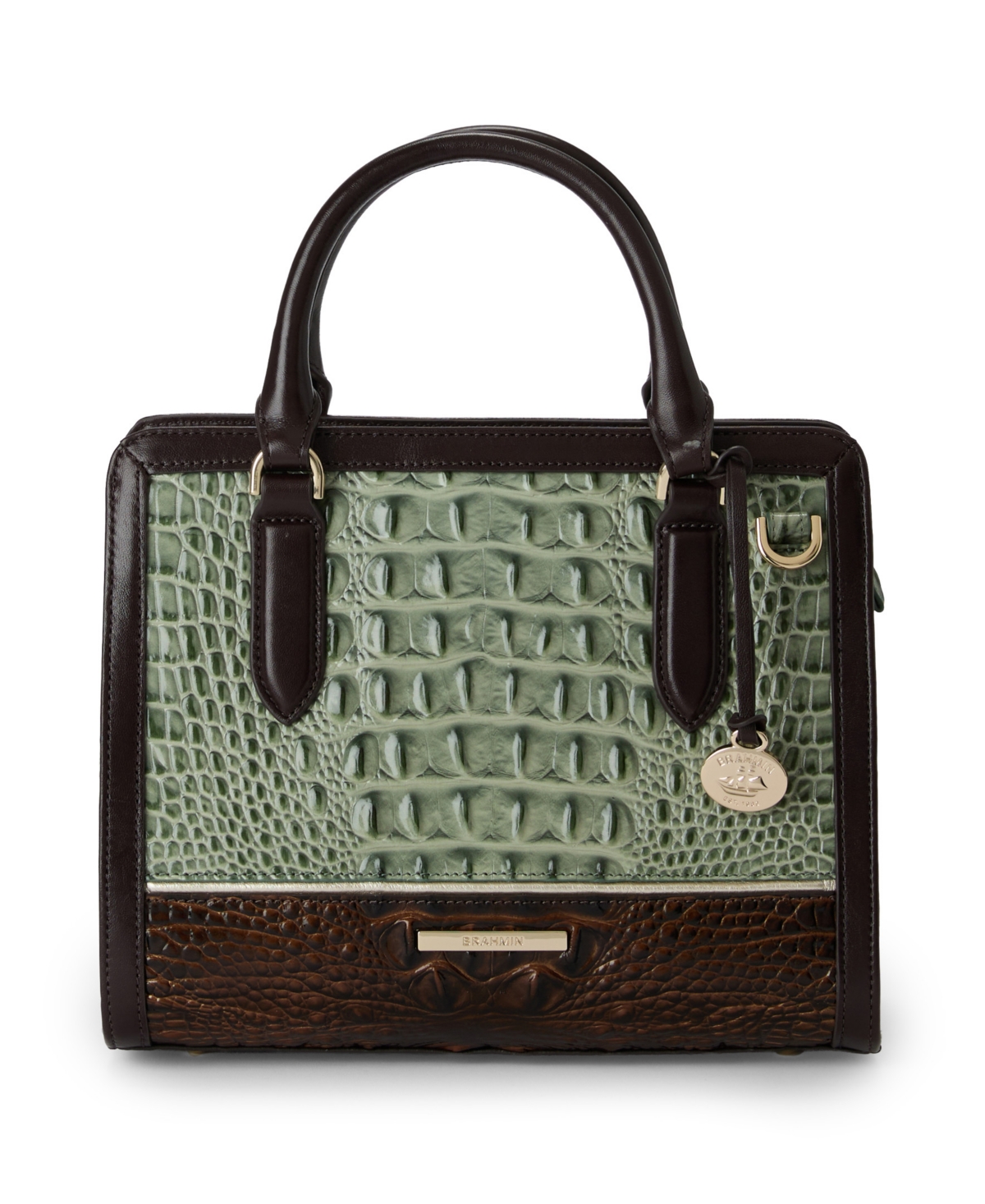 Brahmin Cami Northway Leather Satchel Bag In Softgrass