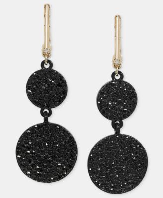 Crystal Pave Disc Drop Earrings