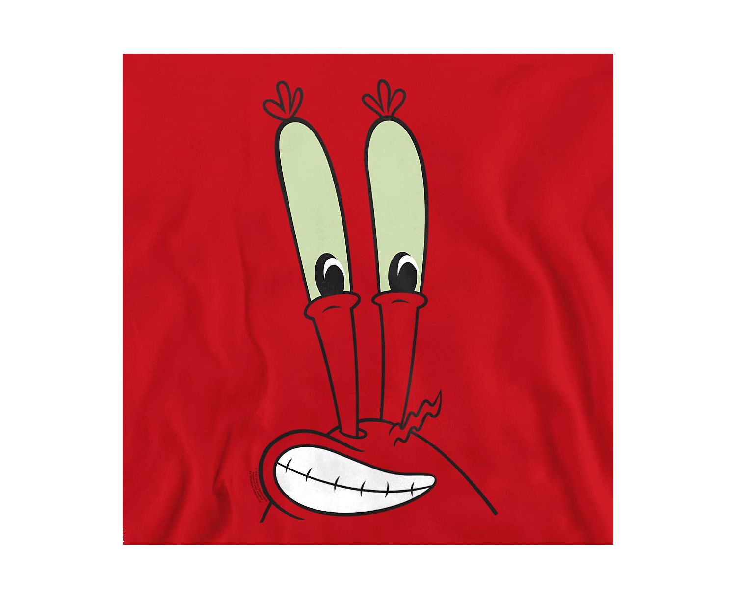 Men's Mr. Krabs Smile Face Graphic Long-Sleeve Crewneck Sweatshirt