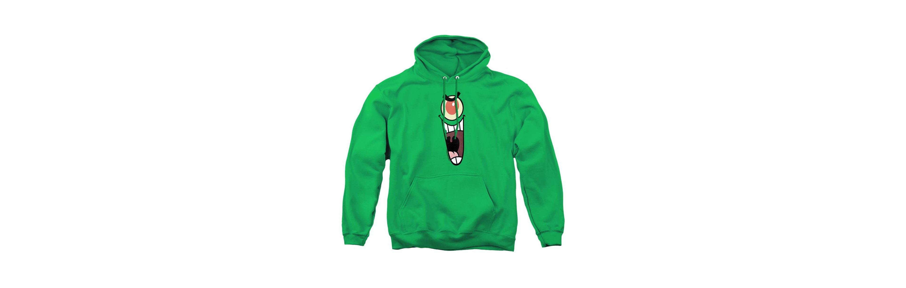SpongeBob SquarePants Men's Plankton Sinister Face Graphic Hoodie