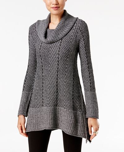 Jeanne Pierre Herringbone Tunic Sweater