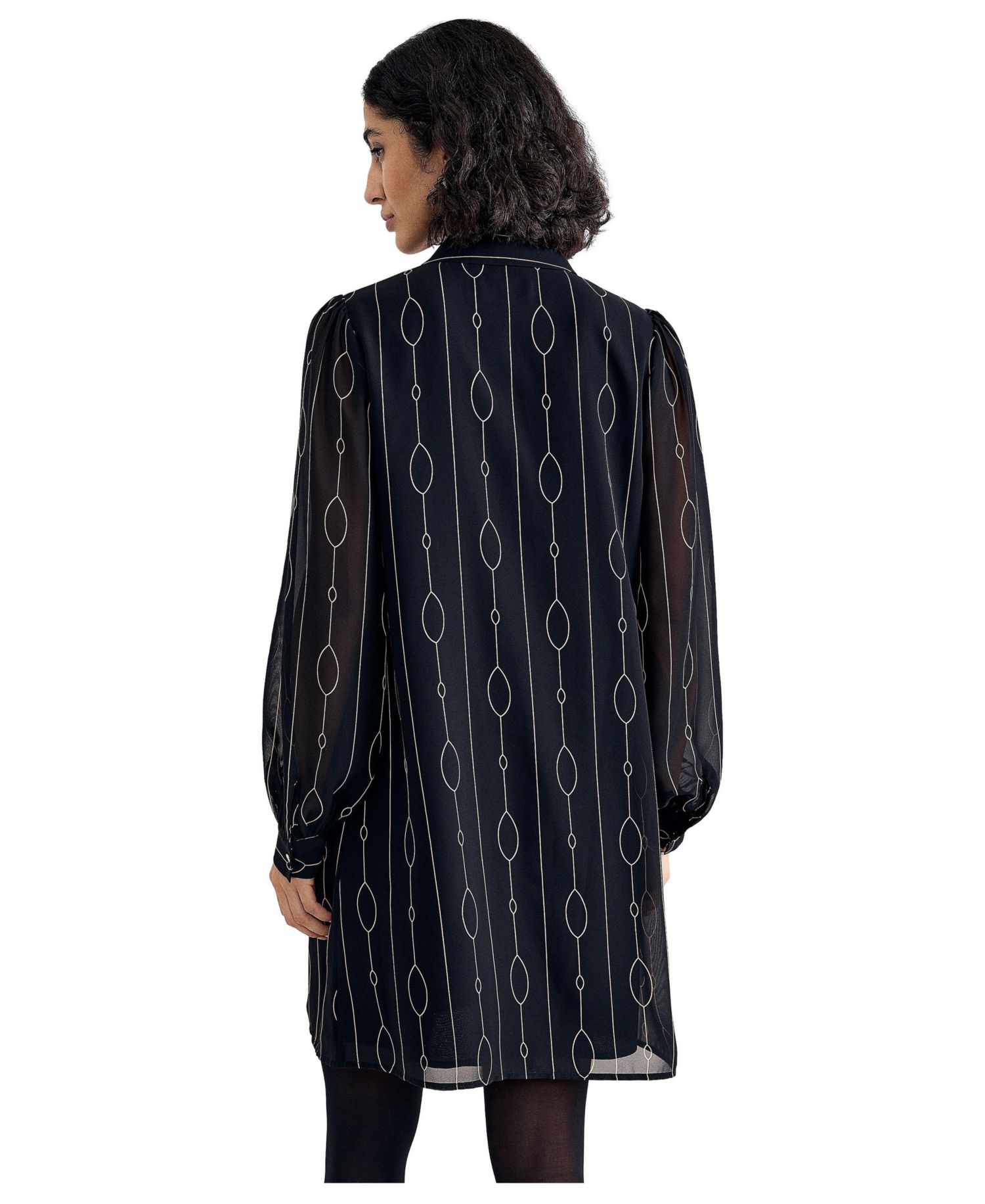 Women's Candice Long-Sleeve Sheer-Sleeve Dress