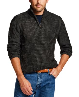 Men's Cable-Knit Quarter-Zip Sweater