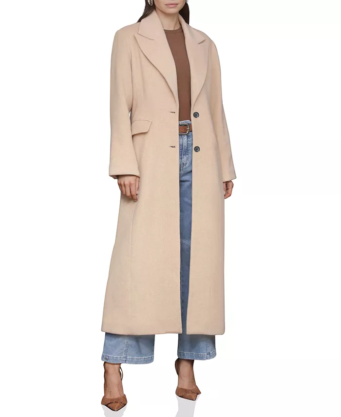 Women's Double-Breasted Long Wool-Blend Structured-Shoulder Coat - thumbnail 7
