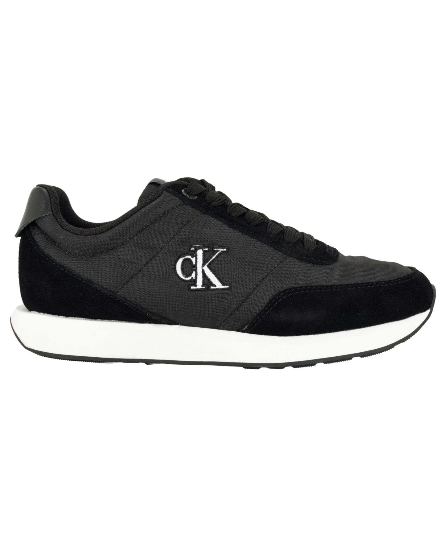 Женские кроссовки Calvin Klein Tollyn Suede Lace-Up, цвет: Чёрный / Белый — фото 2
