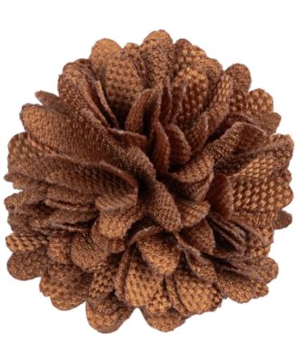 Men's Silver-Tone Checkerboard Flower Lapel Pin