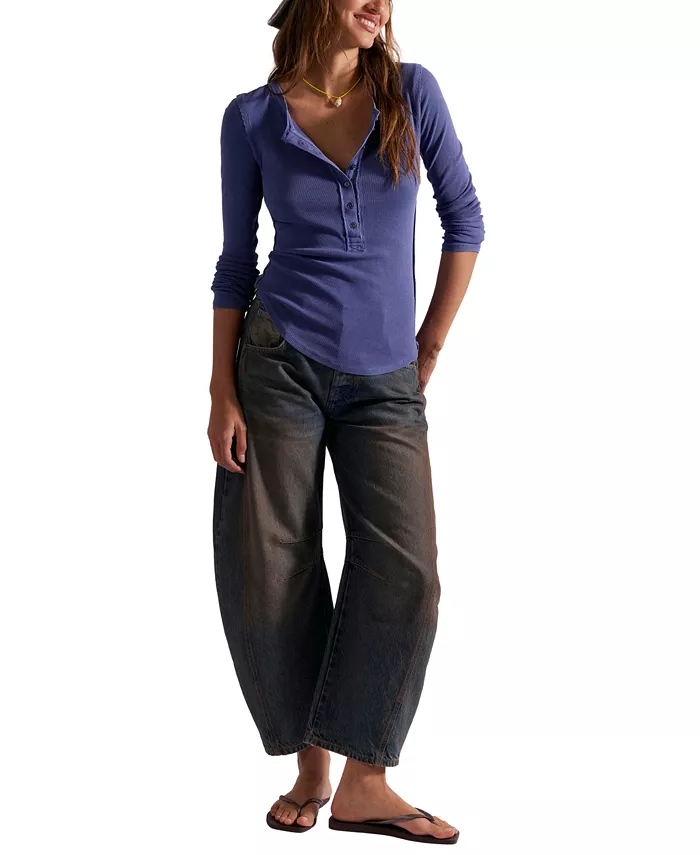 Women's Long-Sleeve Henley Top - thumbnail 8