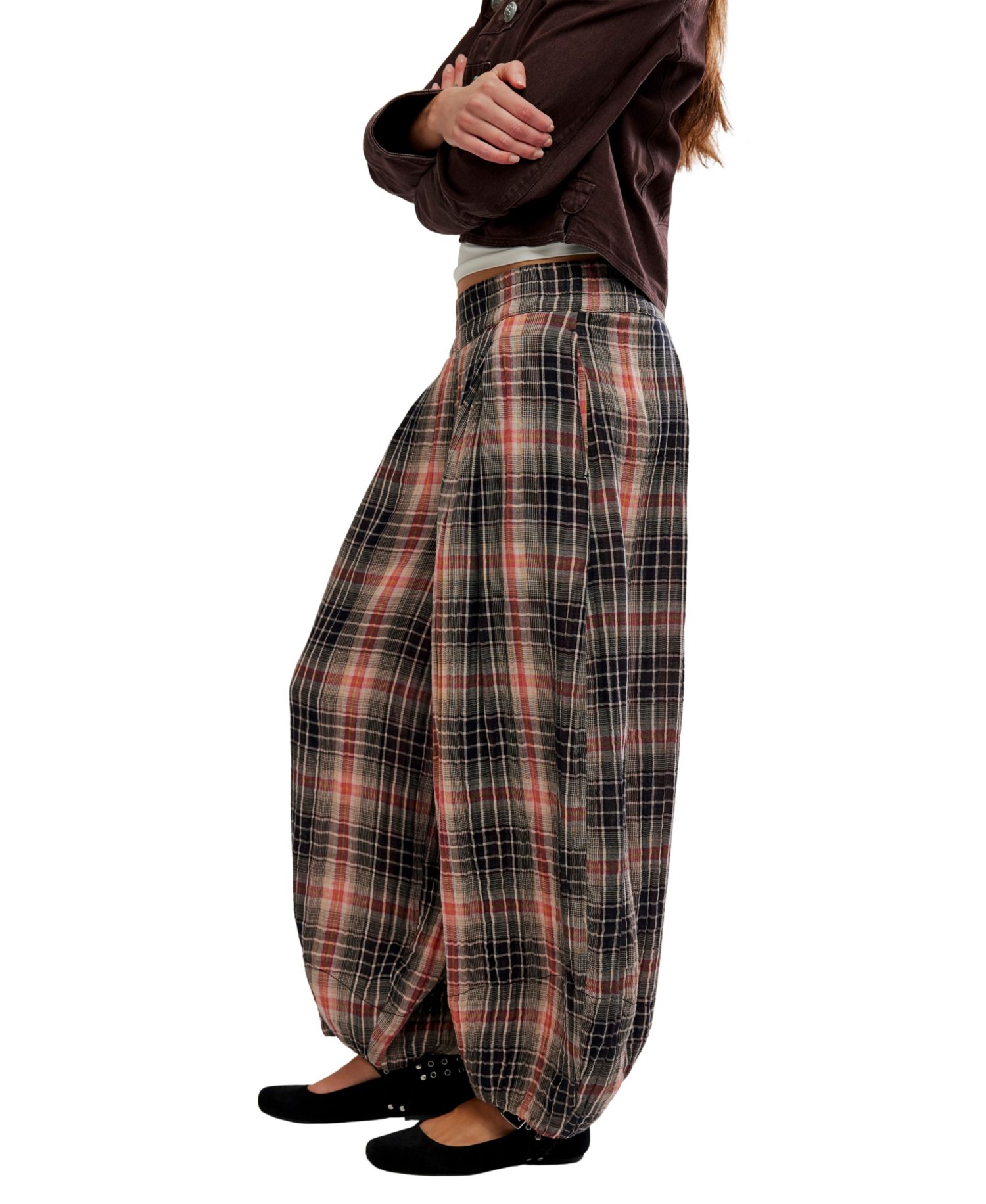Women's Moonflower Plaid Balloon Pants