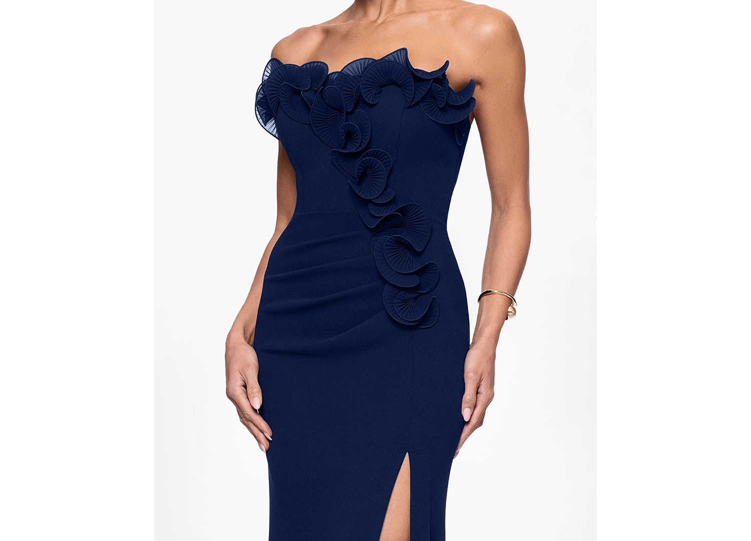 Plus Strapless Long Gown