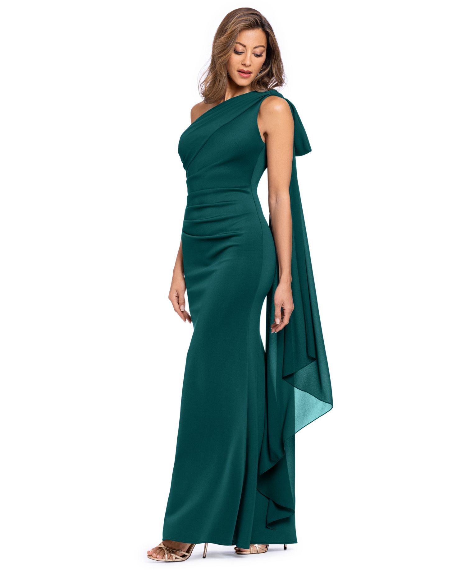 Petite One-Shoulder Ball Gown Dress