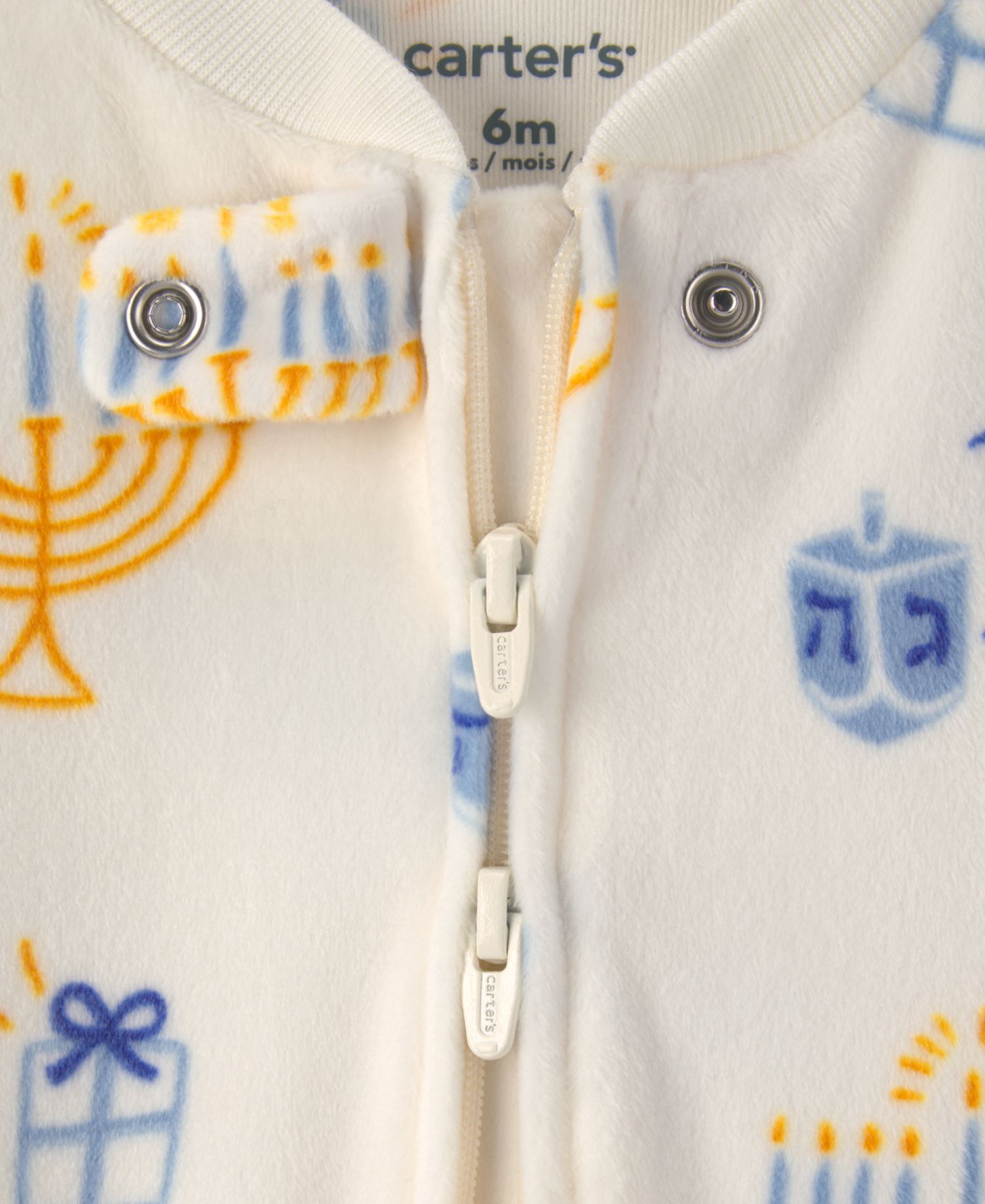 Boys' and Girls' Hanukkah 2-Way Zip Footed Sleep & Play Pajamas