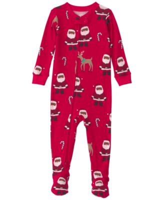 Boys' and Girls' 2-Way Zip Christmas Snug Fit Cotton Footed Pajama