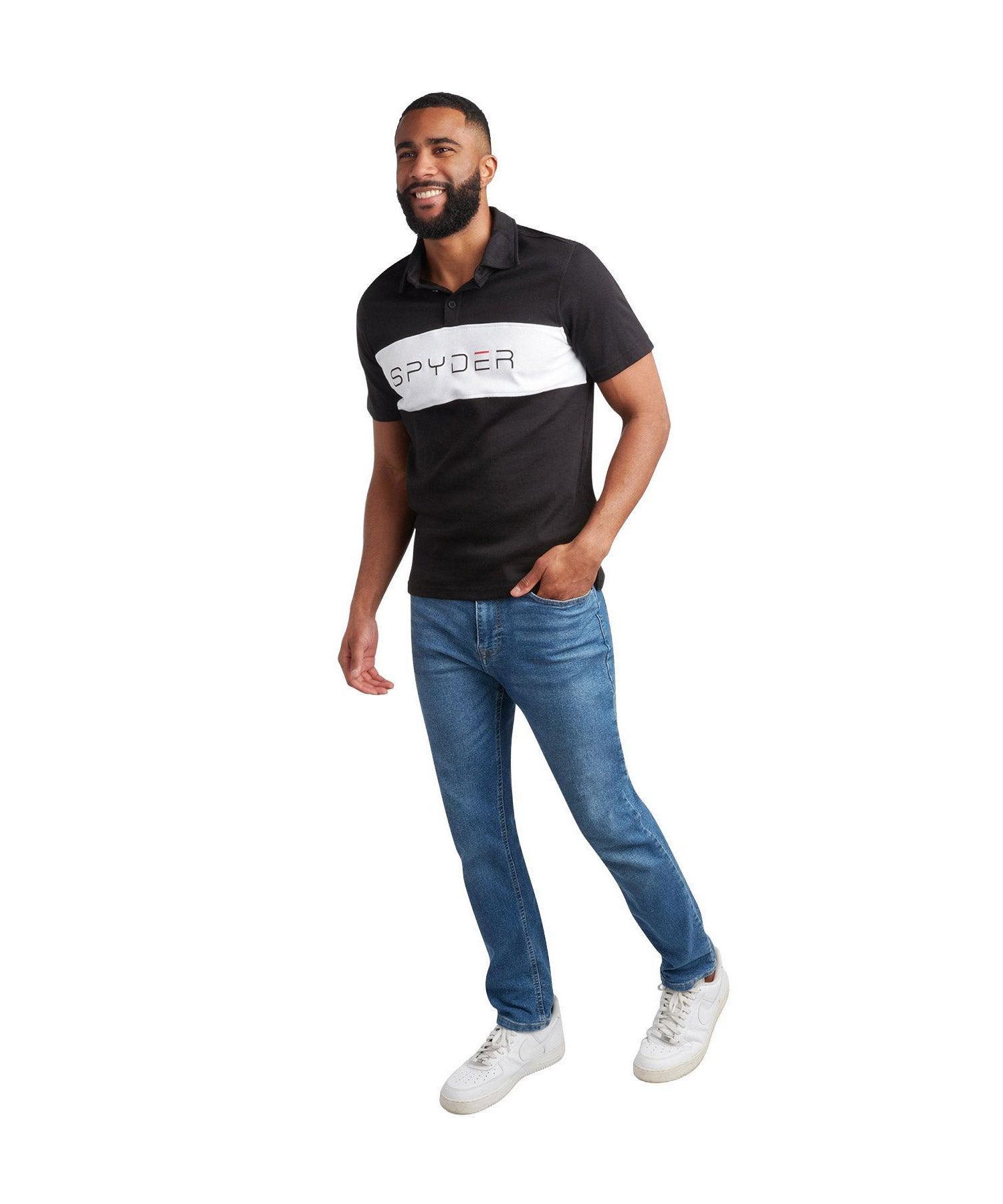 Men's Color-Blocked Short-Sleeve Polo Shirt