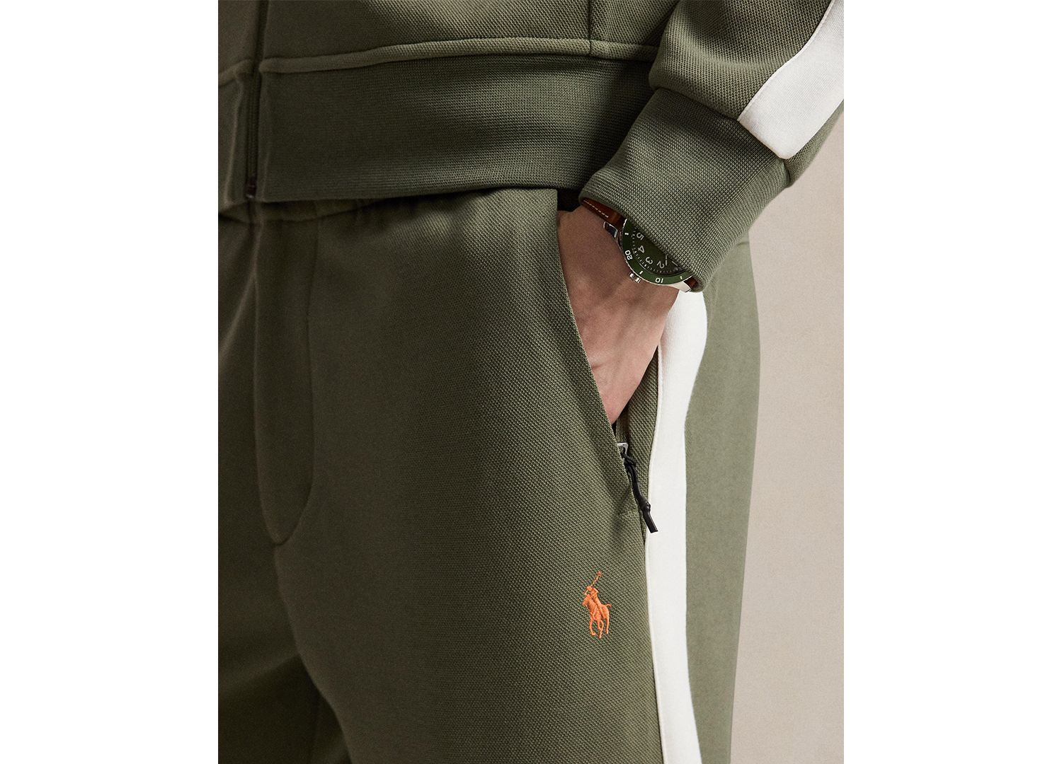 Men's Double-Knit Striped Track Pants