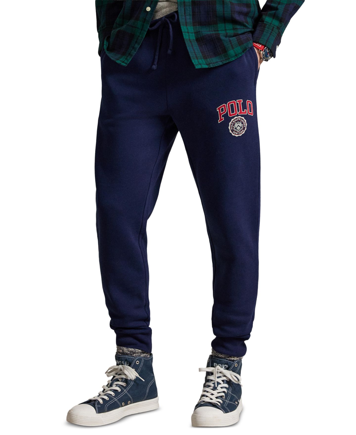 Мужские брюки Polo Ralph Lauren Regular-Fit Fleece Jogger Pant, цвет: Тёмно-синий — фото 1