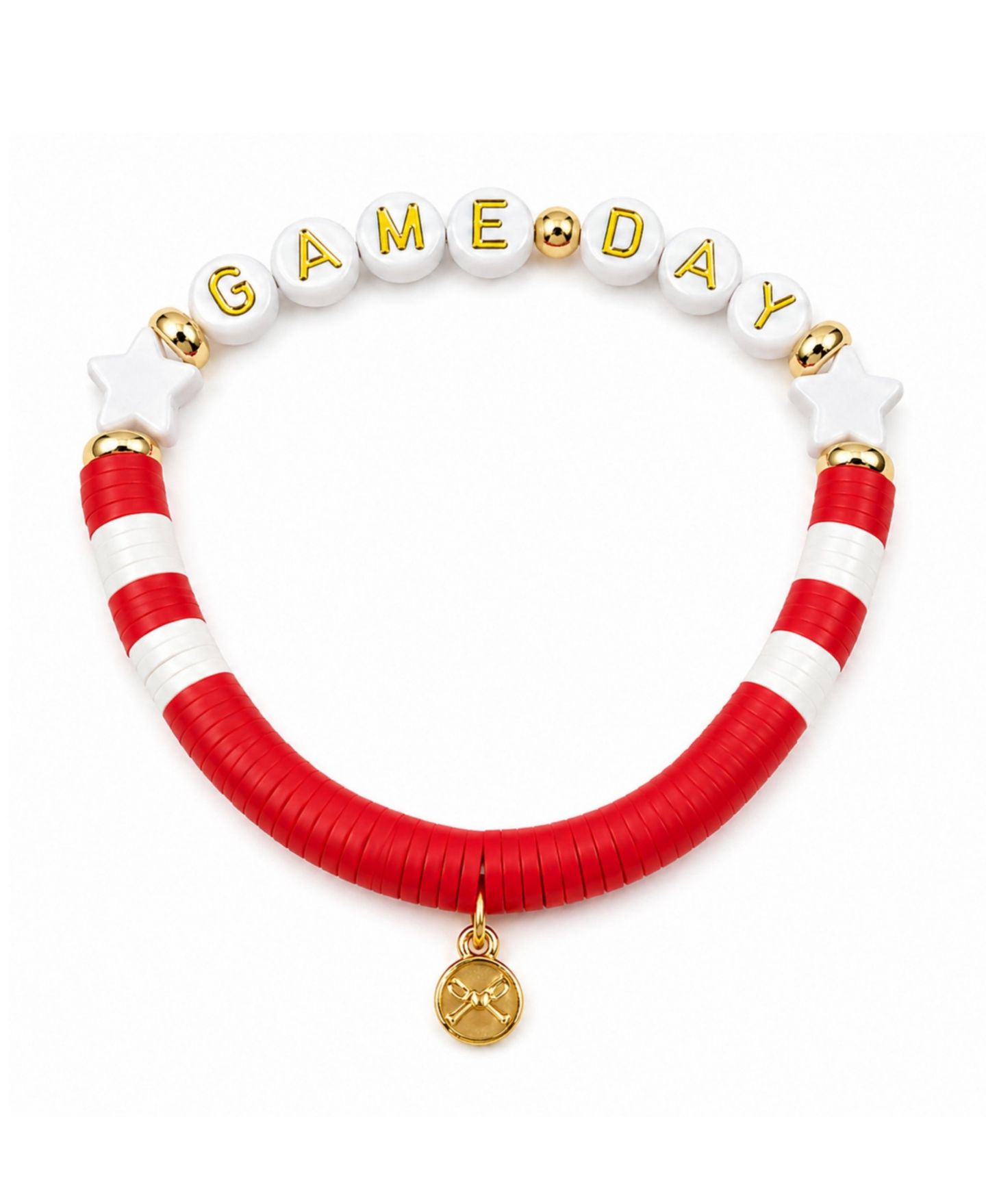 Браслет Bits & Bows Game Day для девочек, цвет: Красный / Белый — фото 1