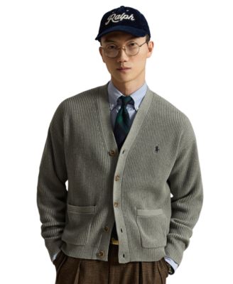 Men's Relaxed-Fit Textured Cotton Cardigan