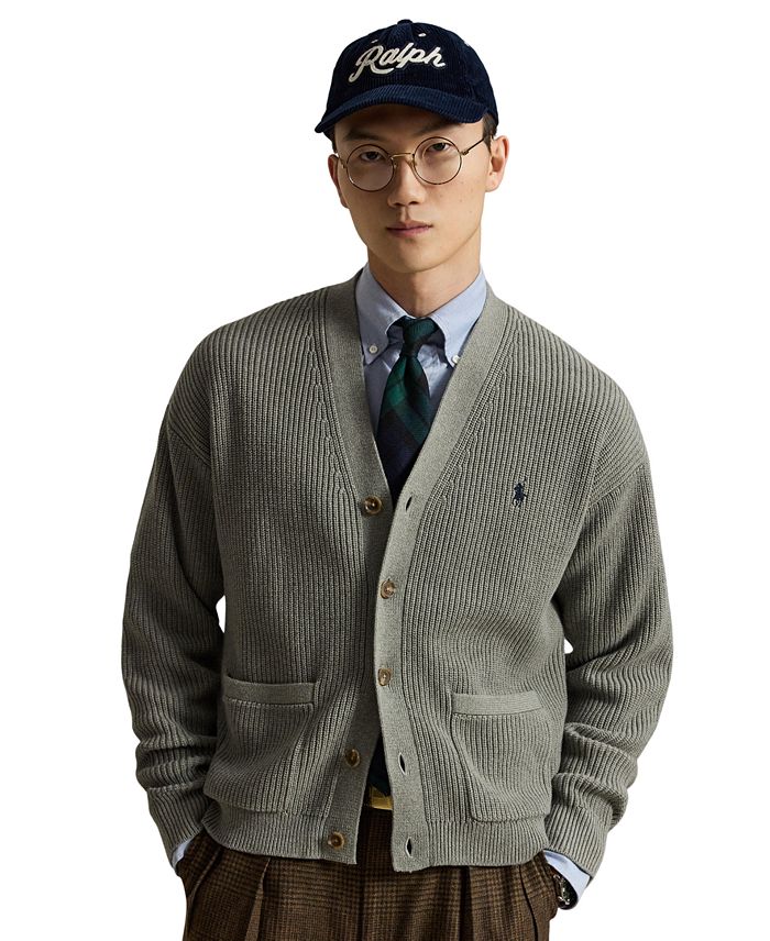 Polo Ralph Lauren Mens Relaxed Fit Textured Cotton Cardigan