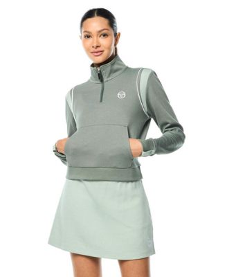 Women's Agiato Mock-Neck Quarter-Zip Kangaroo-Pocket Sweatshirt