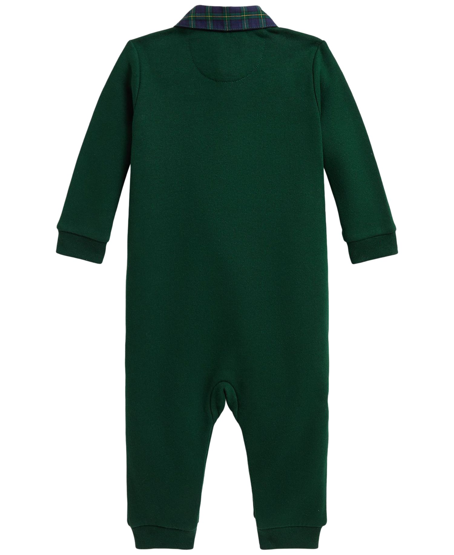 Baby Boys' Polo Bear Plaid Fleece Coverall