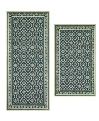 Barrington Floral Slip Resistant 2-Piece Rug Set