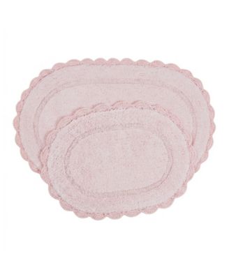 Eloise Crochet Oval 2-Piece Bath Mat Set
