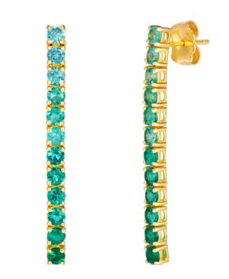 Emerald (1-1/10 ct. t.w.) Drop Earrings in 14k Honey Gold