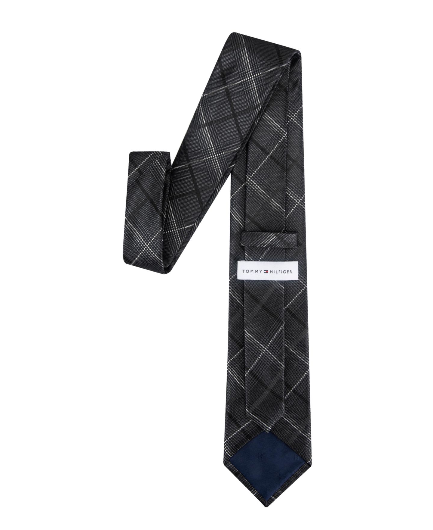 Мужской галстук Tommy Hilfiger Bellaire Plaid Tie, цвет: Чёрный — фото 2