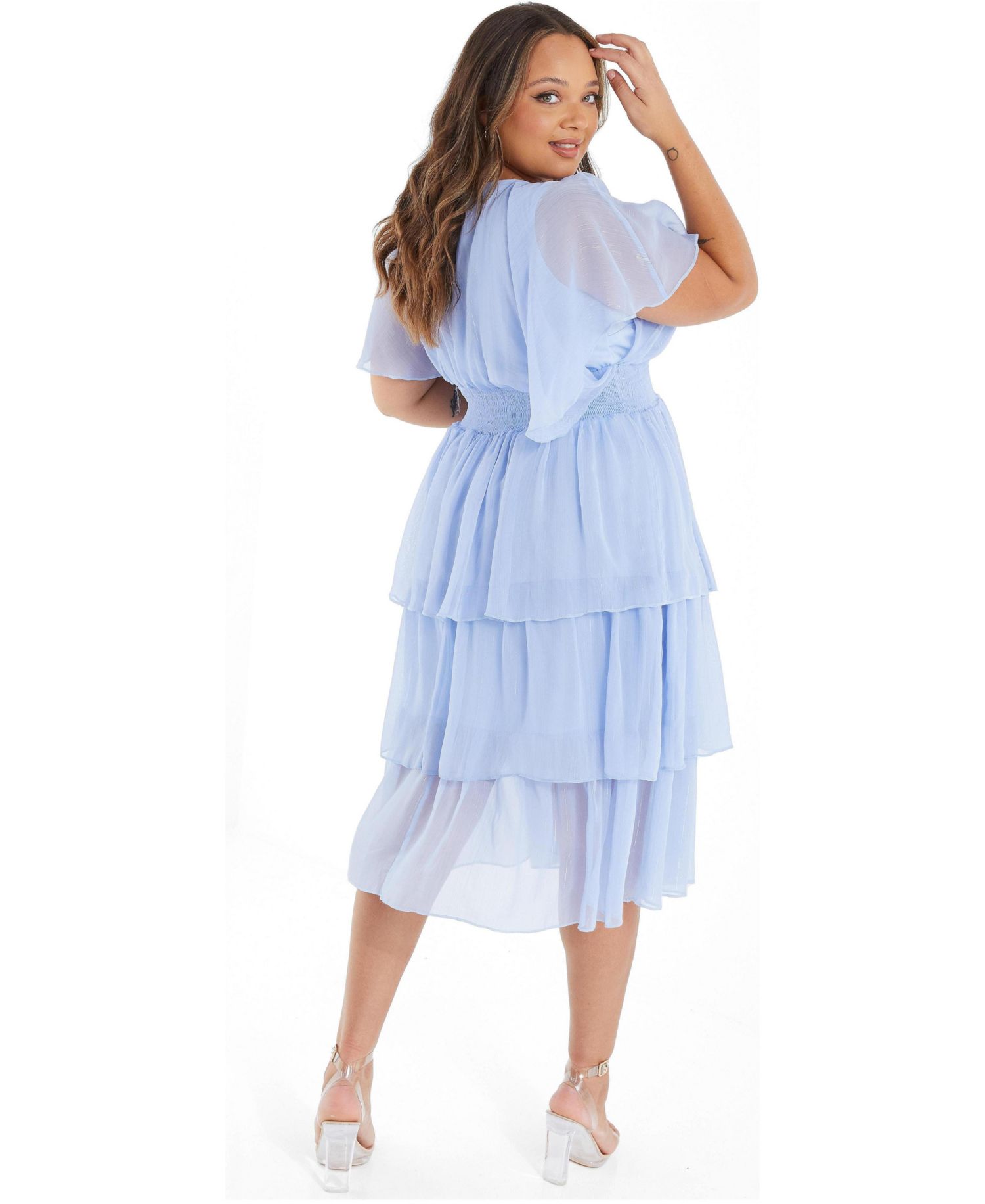 Women's Plus Size Chiffon Midi Dress