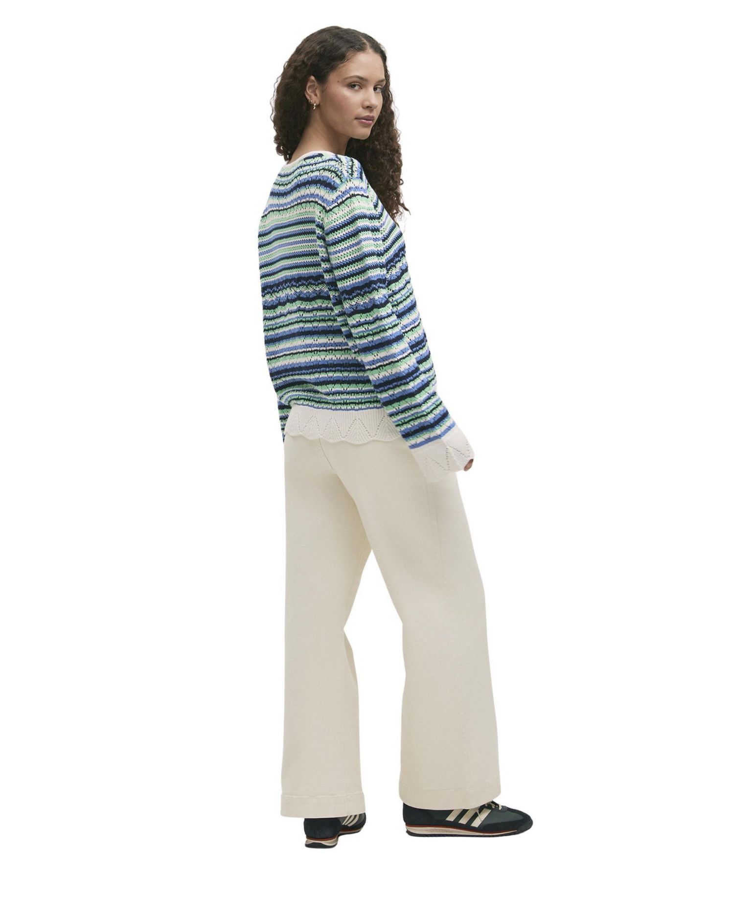 Women's Audrenia Striped Crochet Sweater