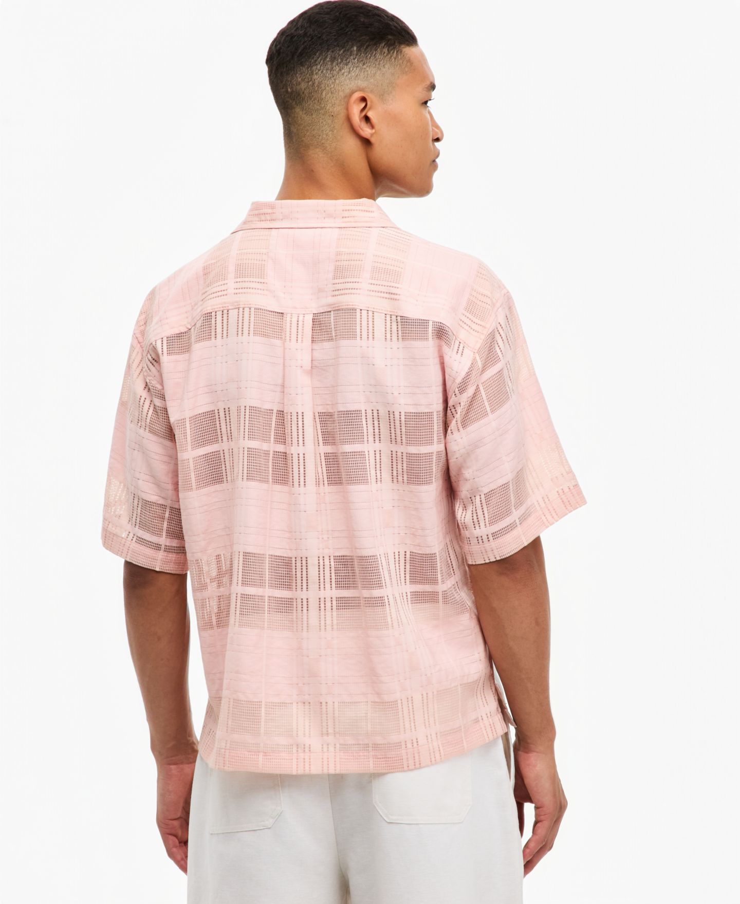 Мужская рубашка Mode of One Camp Collar Short-Sleeve Plaid, цвет: Shy Bouquet — фото 4