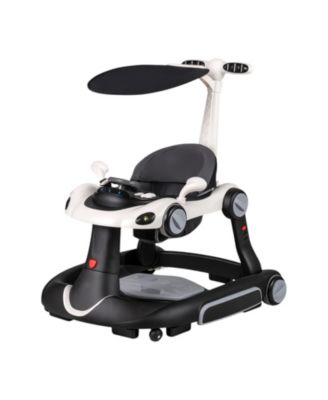 6-in-1 Baby Walker and Activity Center with Canopy, Music and Rocker