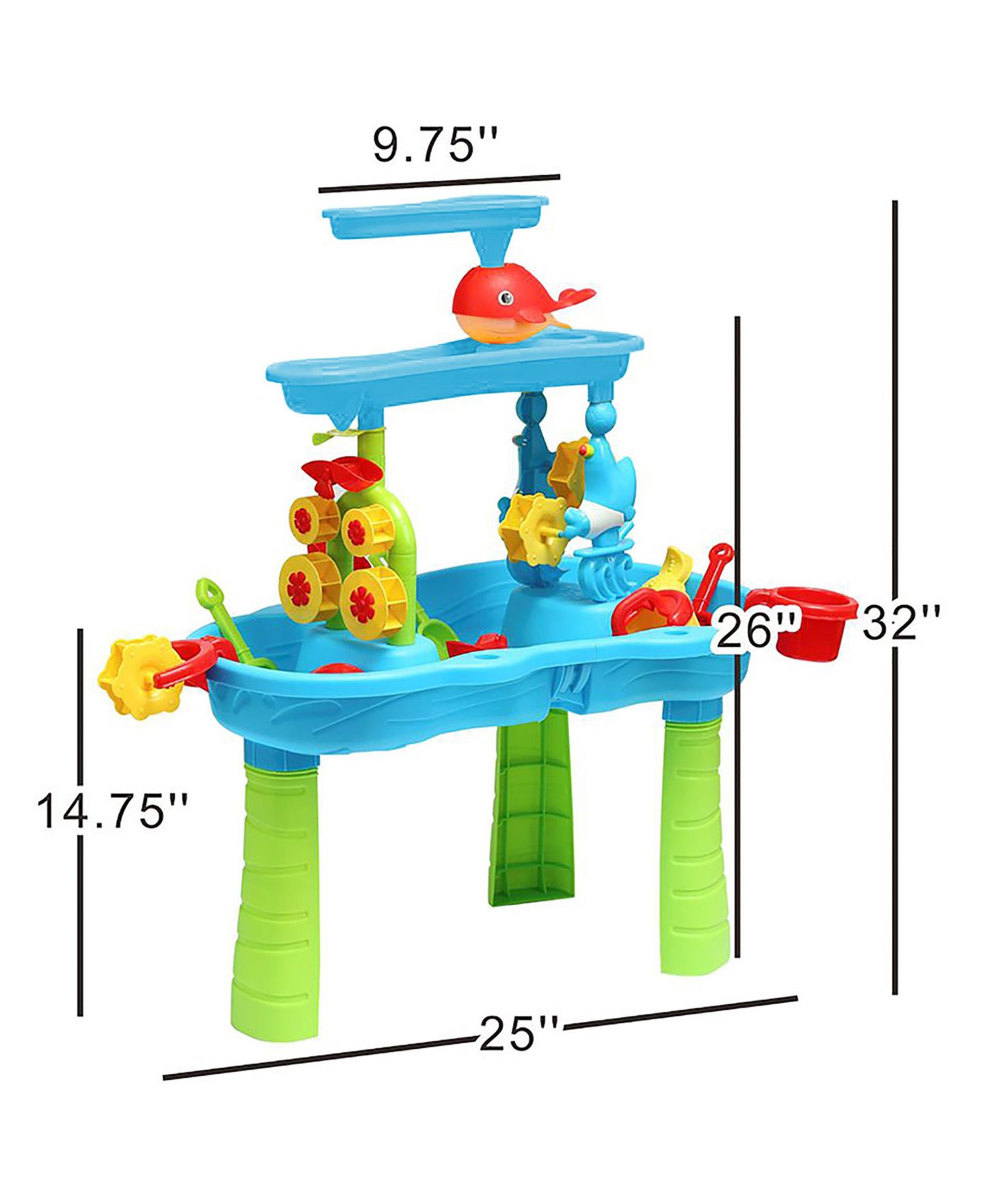 Детская игрушка Trimate Sand and Water Table, 25"L x 14.75"W x 32"H, 3-Tier Activity Table, Ages 3-6 — фото 2