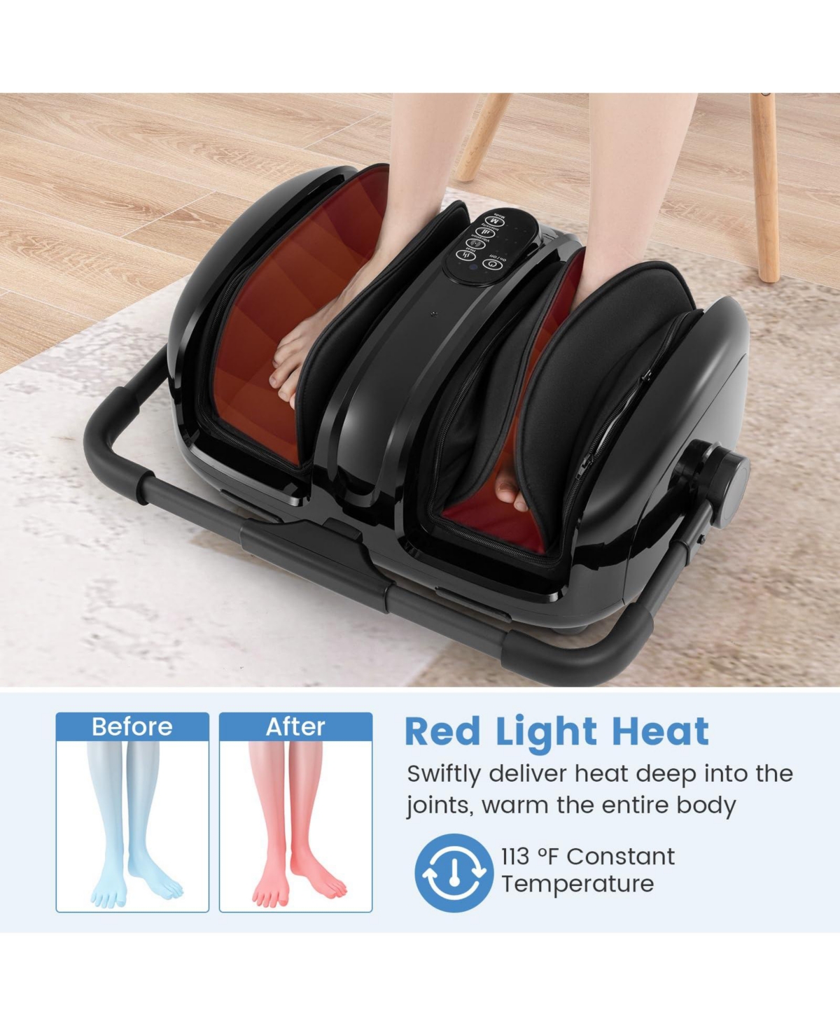 Ecooso Foot and Calf Massager with Heat for Blood Circulation Pain Relief