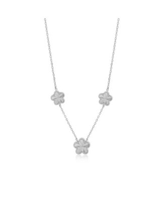 Fluted Flower Trio Necklace Sterling Silver