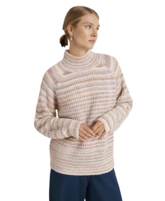 Women's Helen Long-Sleeve Striped Funnel Neck Sweater