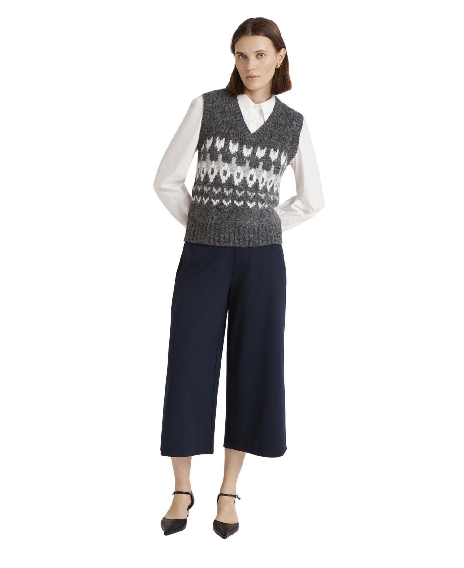 Women's Courtney Fair Isle V-Neck Sleeveless Sweater Vest