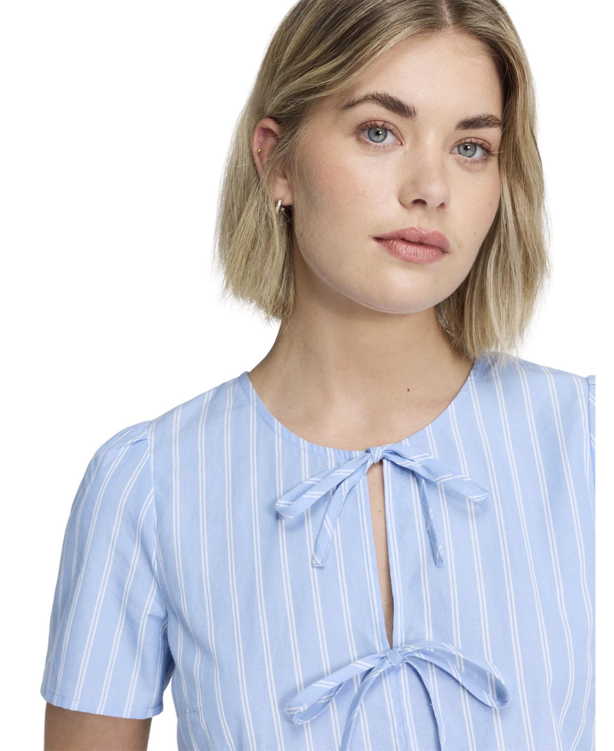 Finery London Women's Bridie Peplum Tie-Front Short-Sleeve Blouse