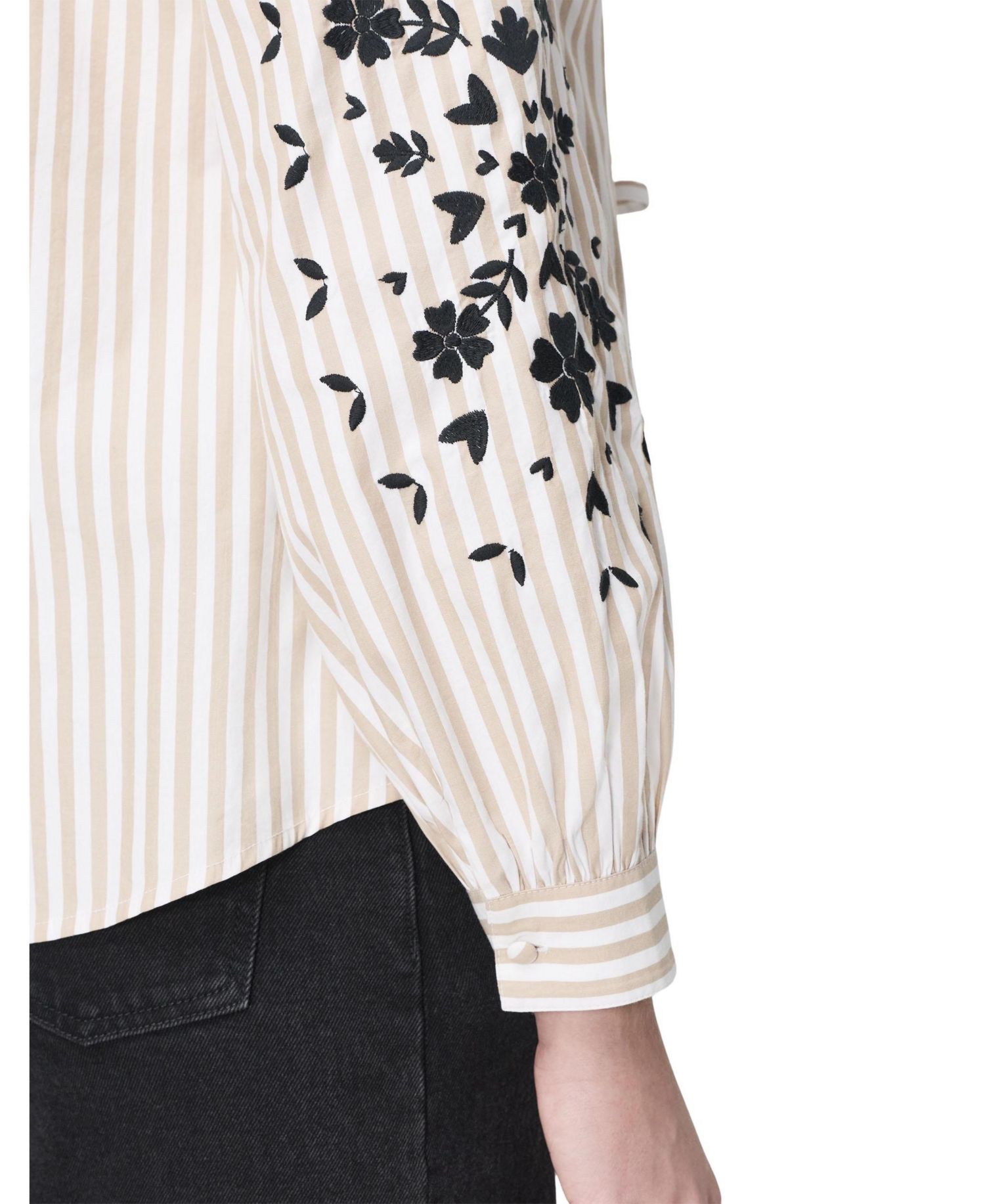 Women's Karlee Striped Tie-Front Long-Sleeve Top