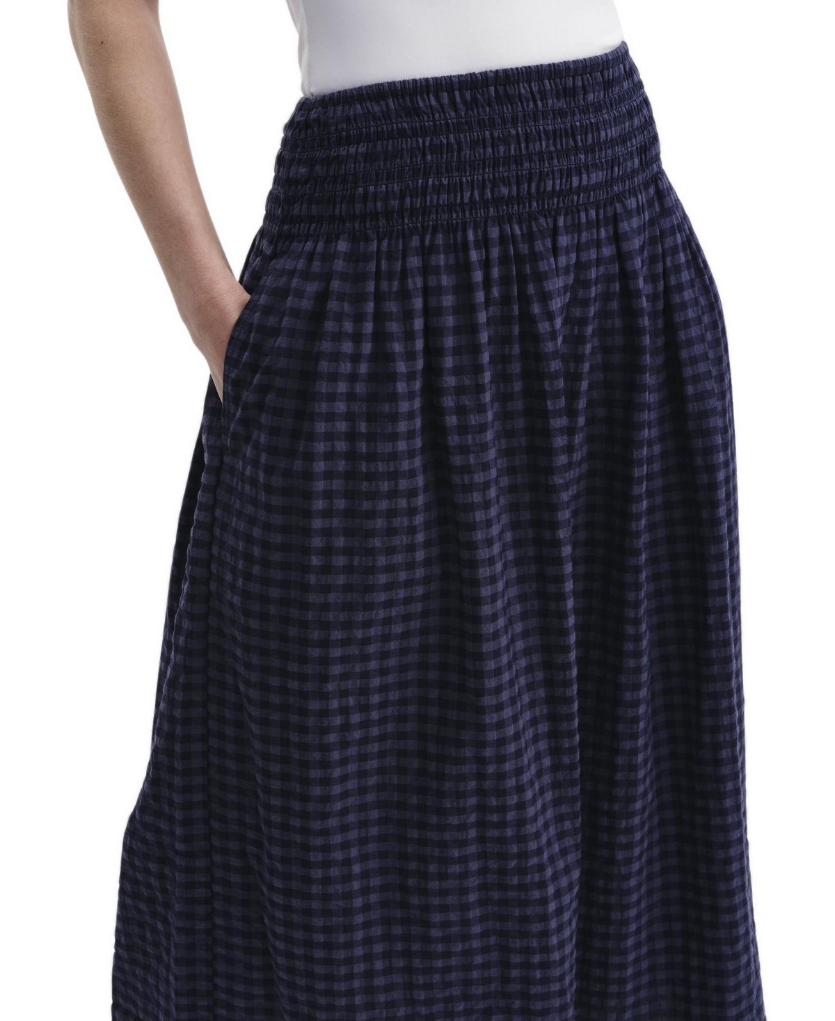 Finery London Women's Vanessa Gingham Seersucker Midi Skirt