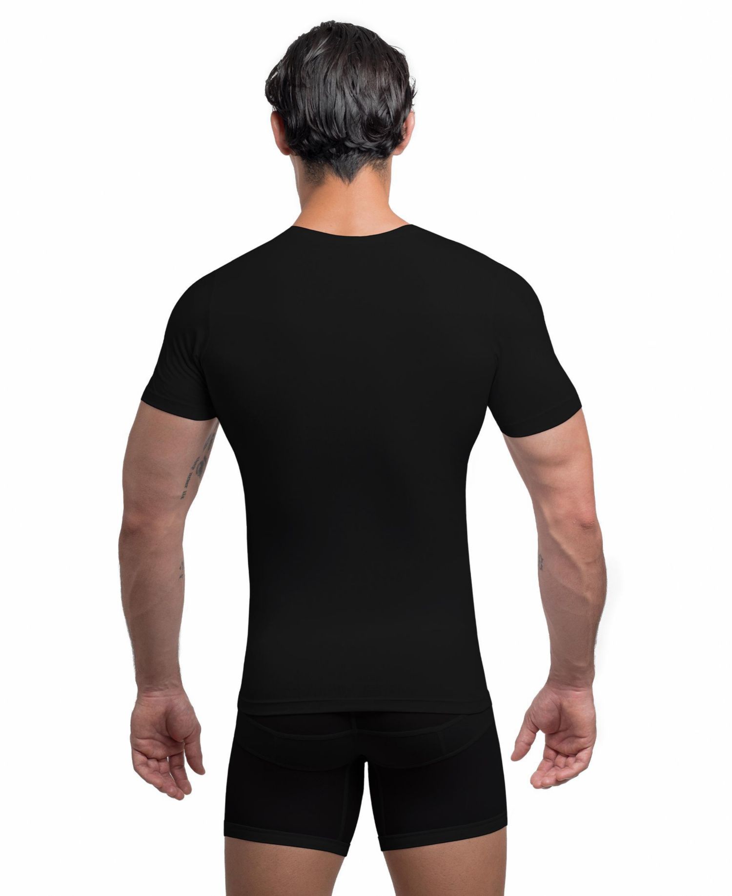 Men's Compression Slim-Fit Deep V-Neck Cotton-Blend T-Shirt