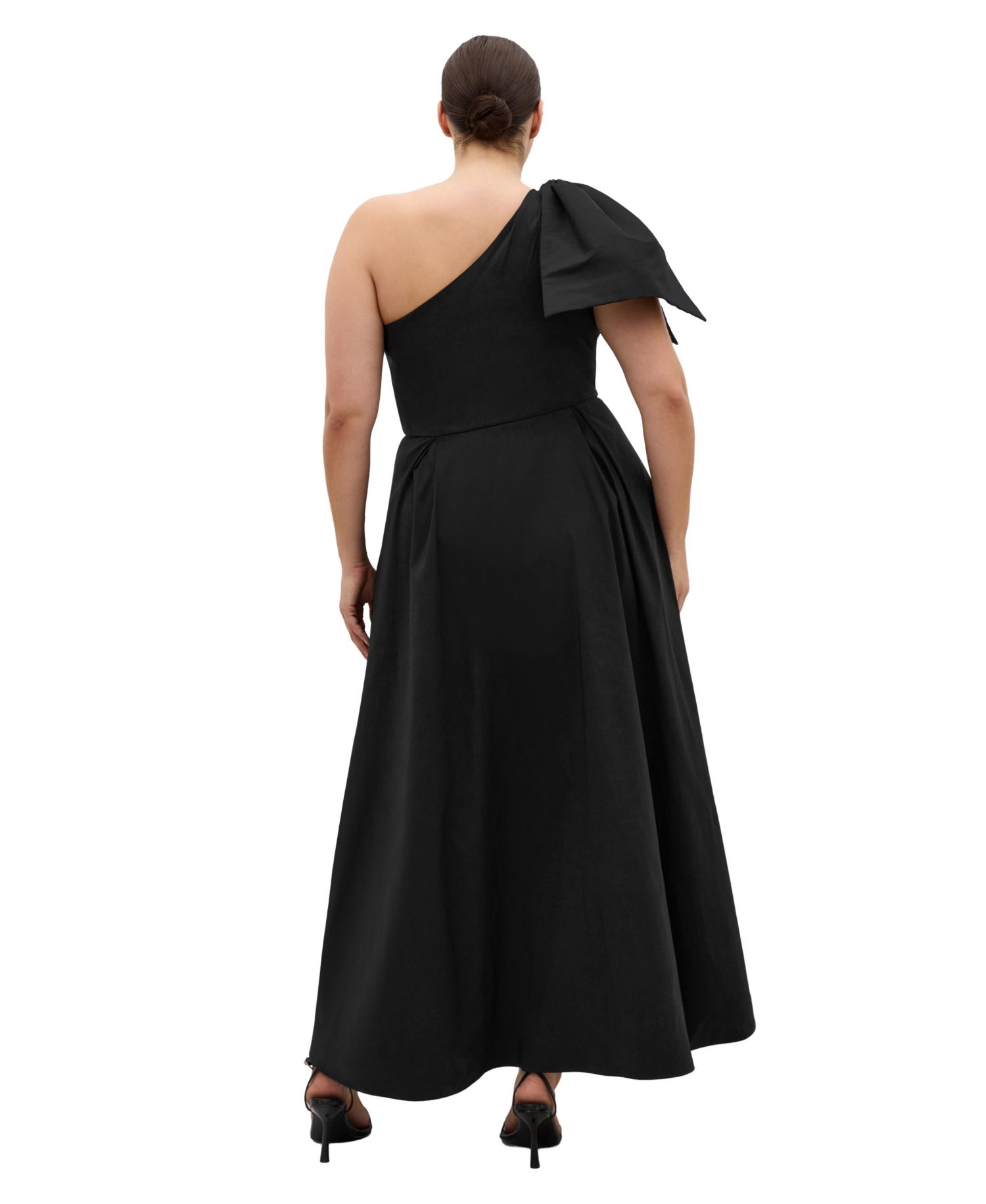 Plus Size Captivate One-Shoulder Fit & Flare Hi-Lo Dress