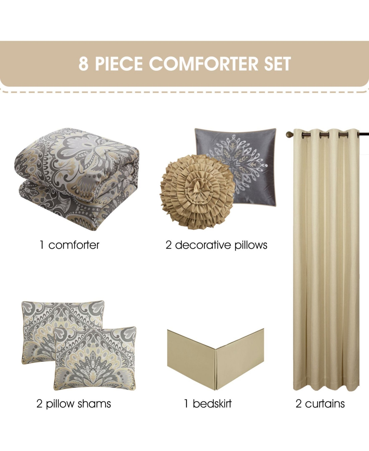 Stratford Park Amelia Floral 8-Piece Comforter Set