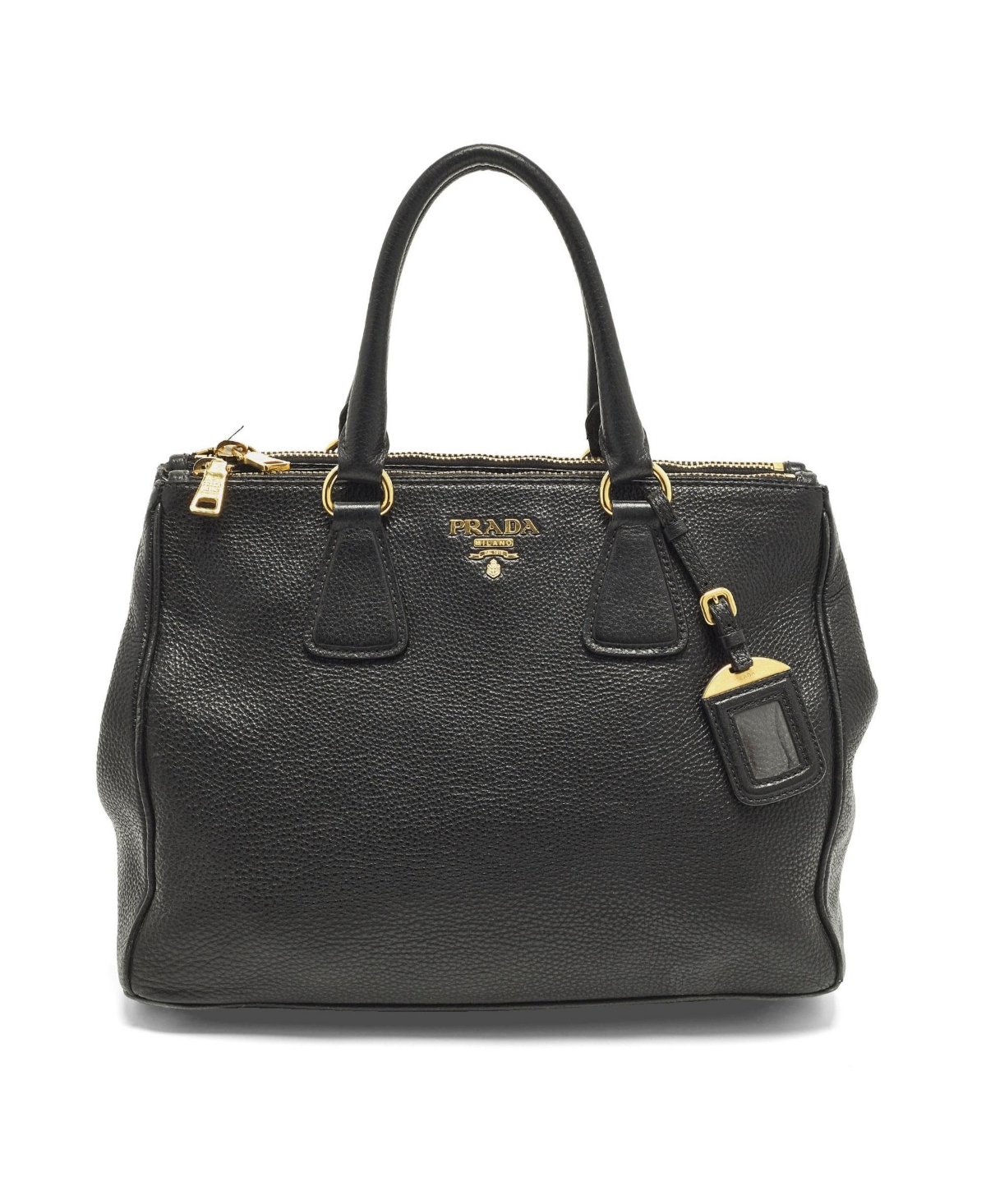 Pre-Owned Prada Women's Vitello Daino Double Zip Leather Tote