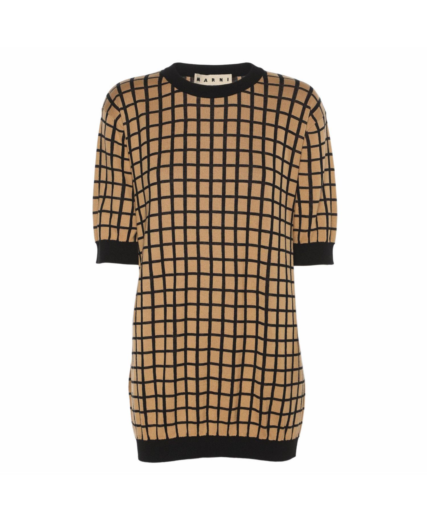 Marni Women's Plaid Short-Sleeve Crewneck T-Shirt