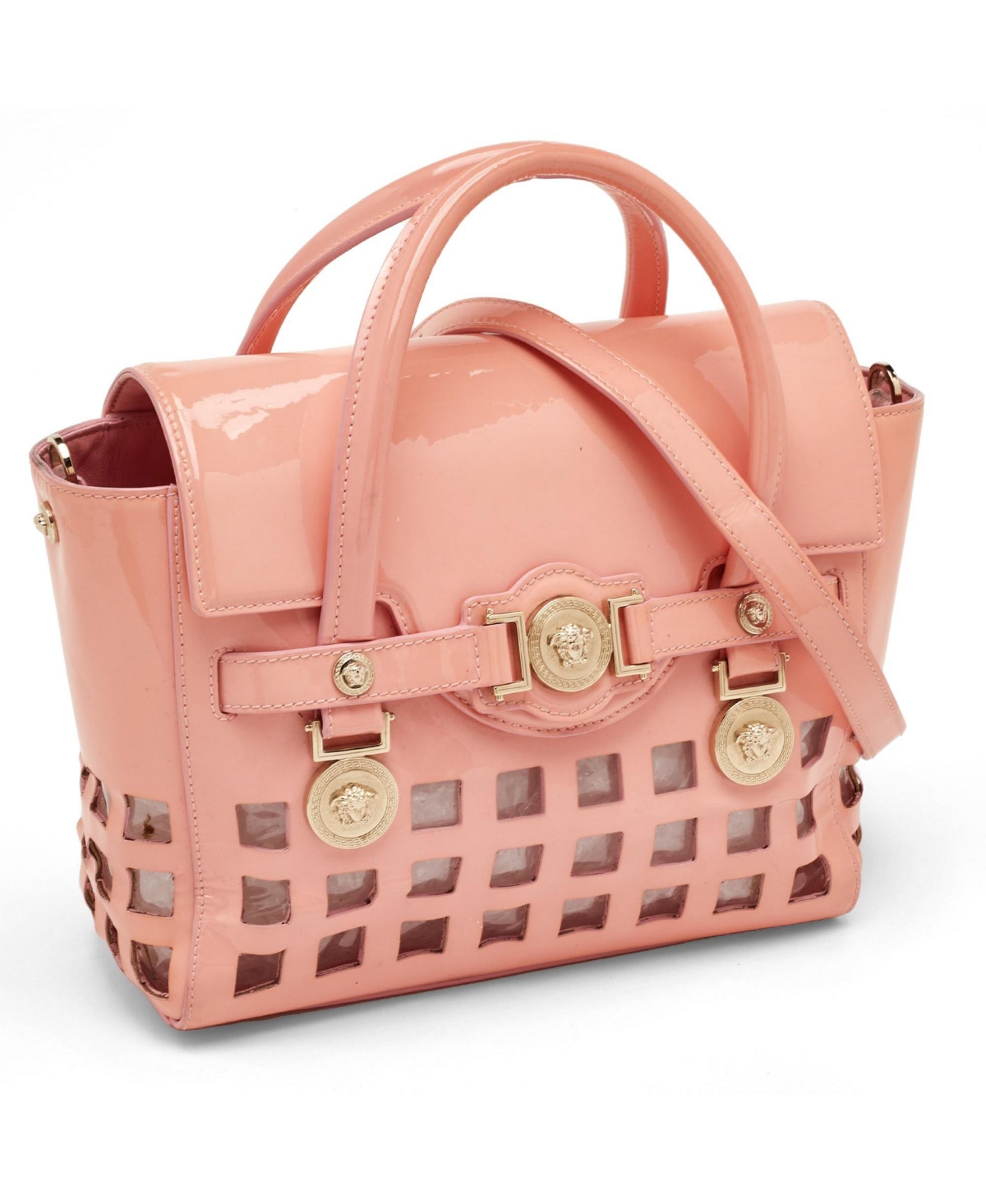 Pre-Owned Versace Women's Medusa Medallion Patent Leather and Pvc Tote