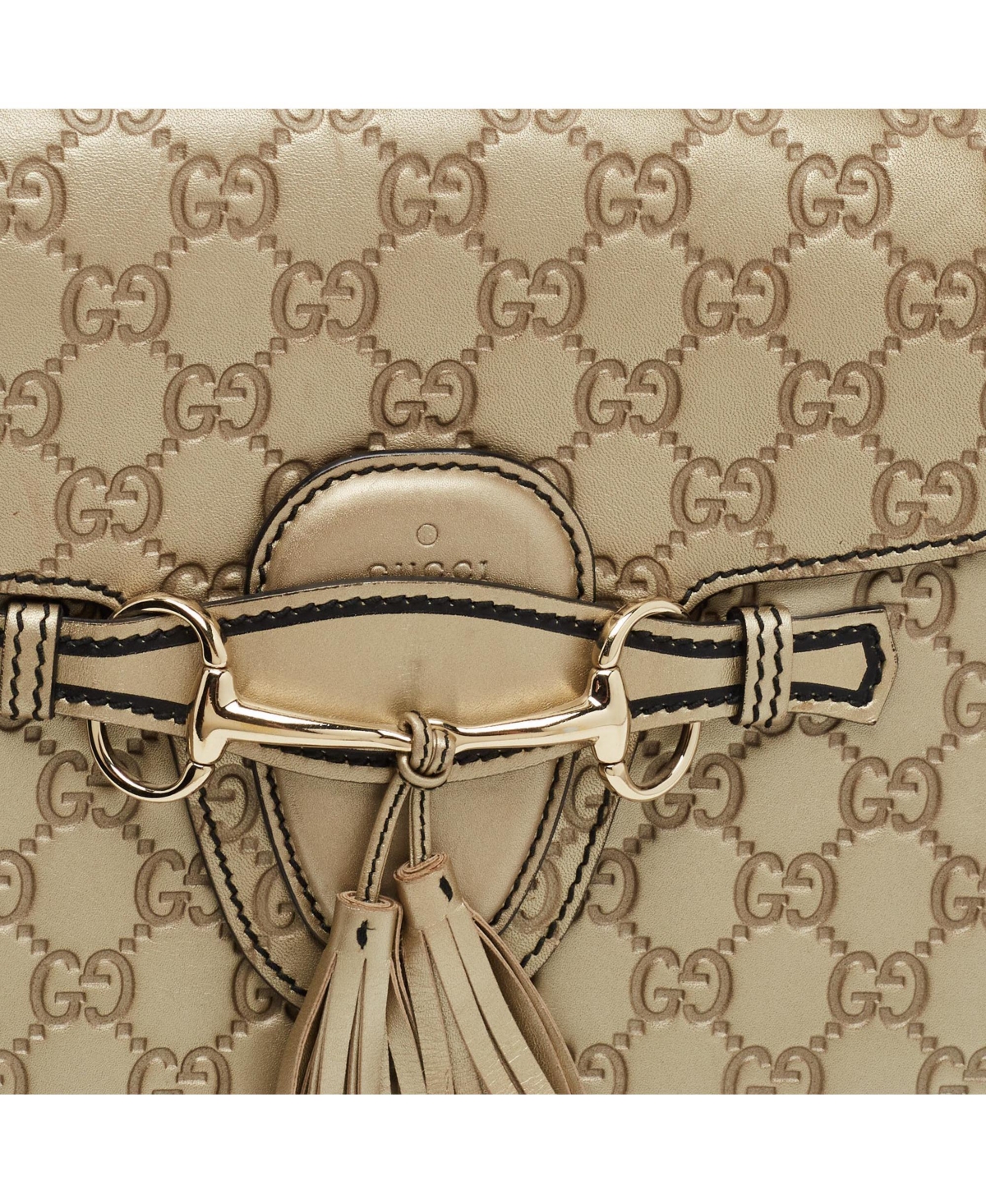 Pre-Owned Gucci Women's Emily Large Gucci Sima Leather Chain Shoulder Bag