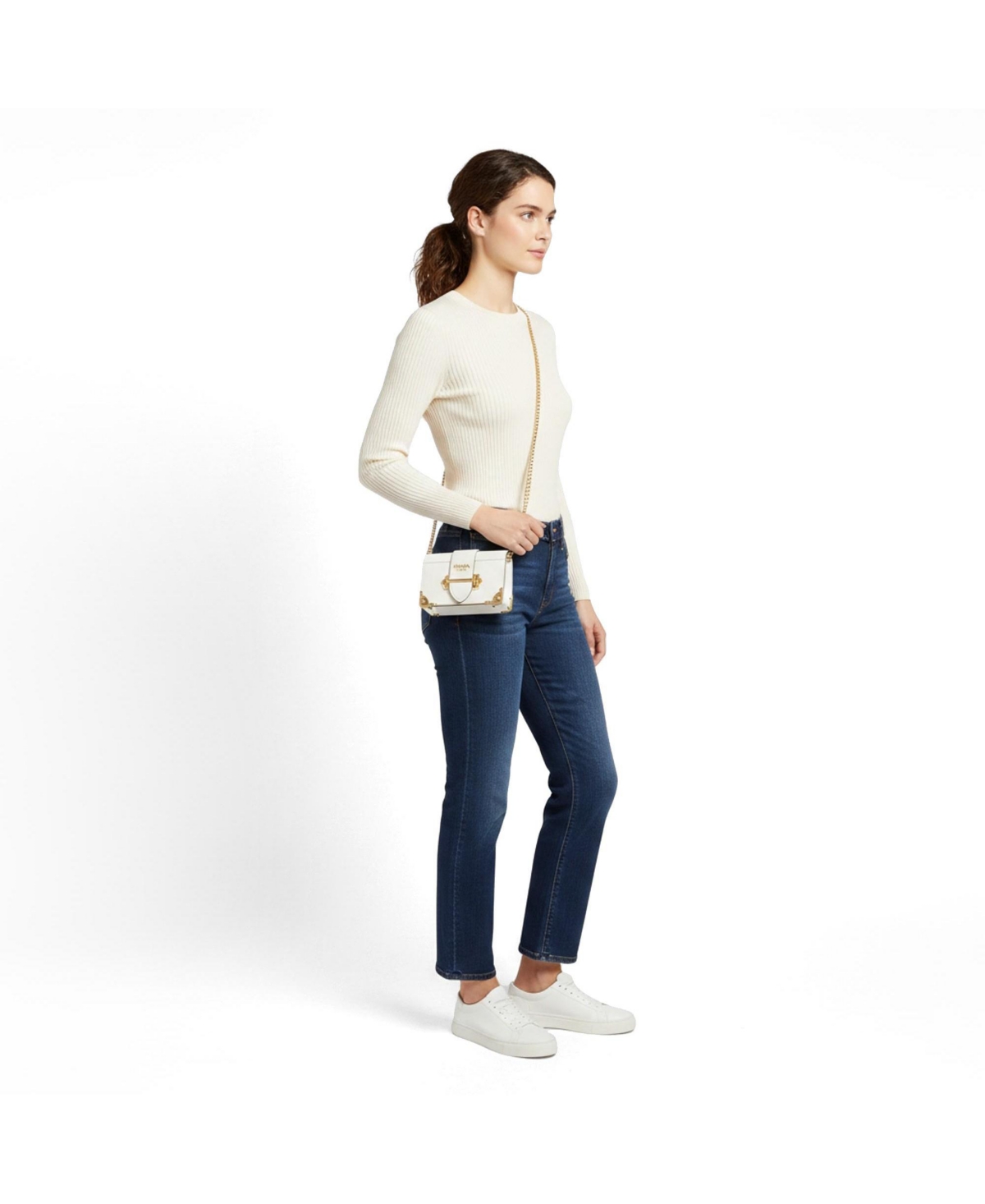 Pre-Owned Prada Women's Cahier Saffiano Leather Shoulder Bag