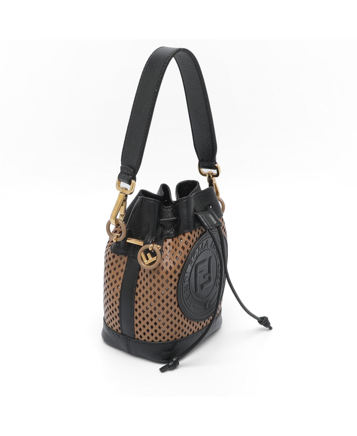 Pre-Owned Fendi Women's Mon Tresor Mini Perforated Leather Bucket Bag