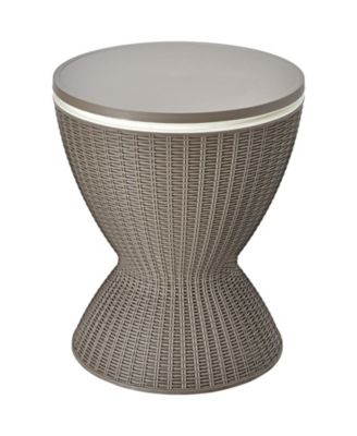 3-in-1 Rattan Cooler Bar Table with 8 Gal Ice Bucket and 2 Heights